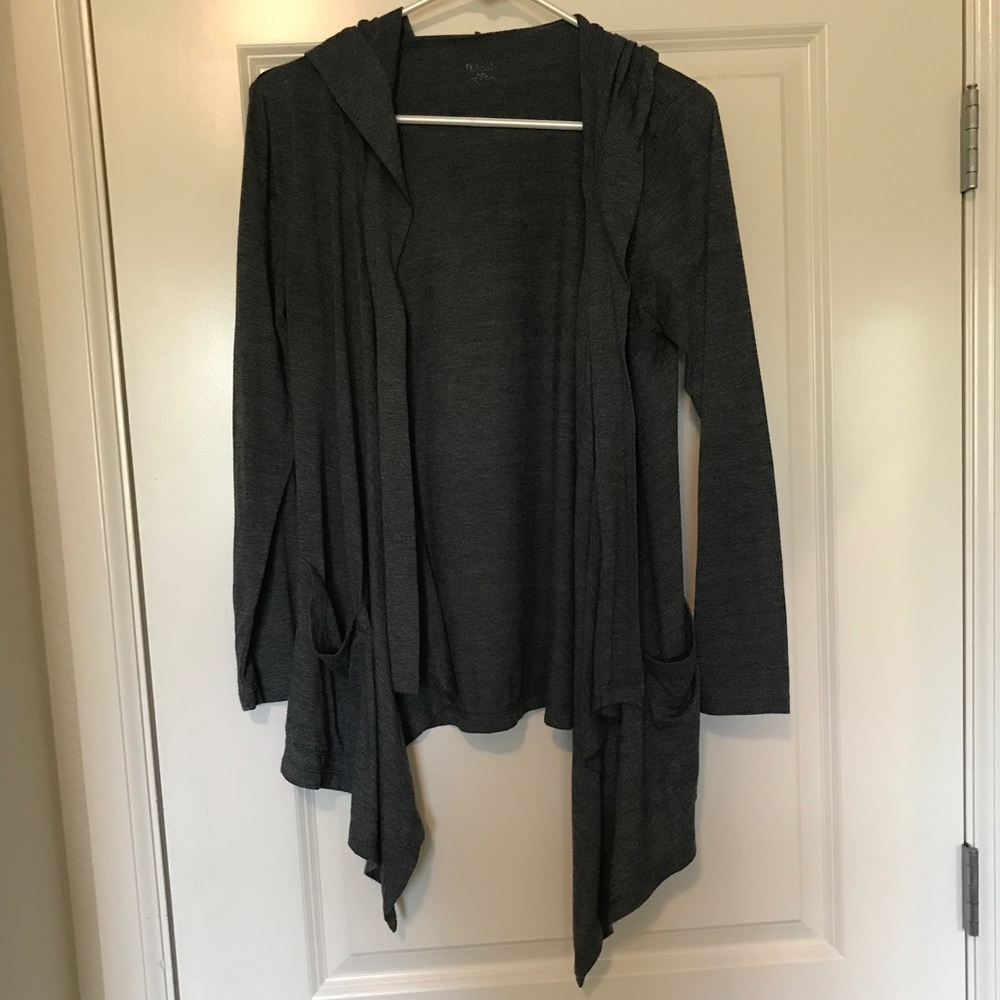 Dark Grey Hooded Cardigan size L