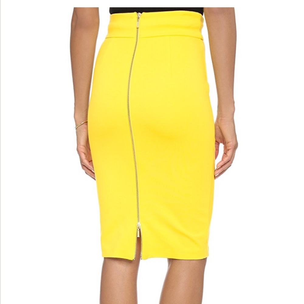 5th & Mercer Yellow Pencil Skirt with Back Zipper