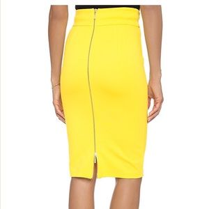 5th & Mercer Yellow Pencil Skirt with Back Zipper