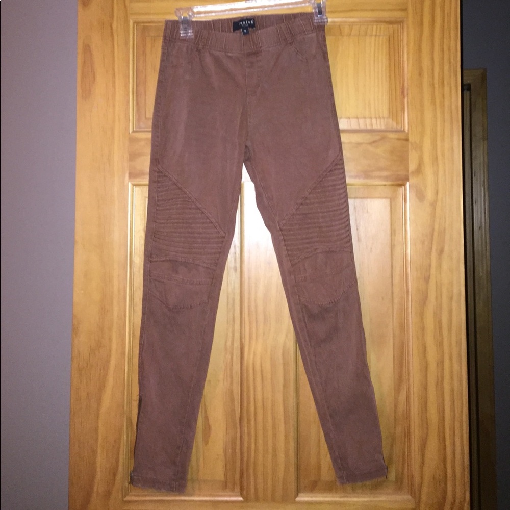 Brown "Moto" leggings