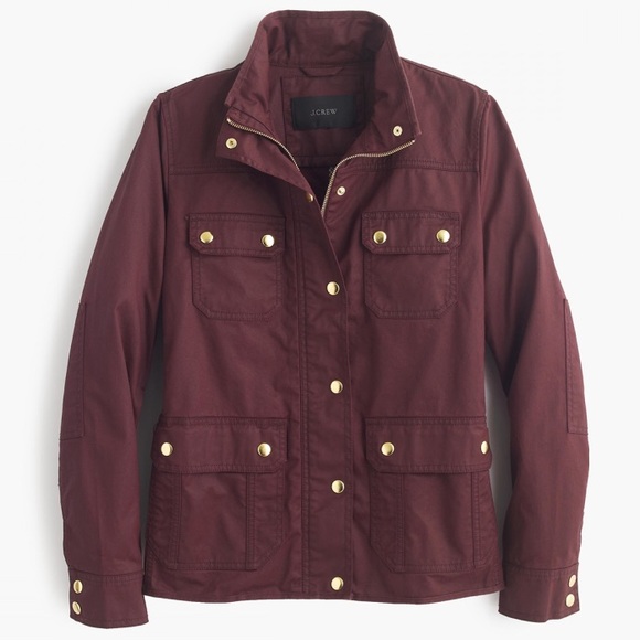 burgundy field jacket