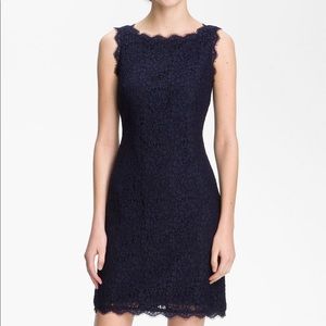 Navy Lace Adrianna Papell Dress (US 4)
