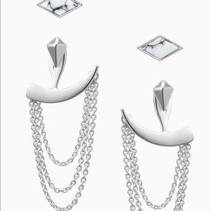 Stella and dot earring jacket and stud combo