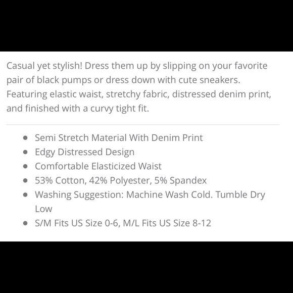 Distressed Denim Print Leggings - Picture 5 of 5