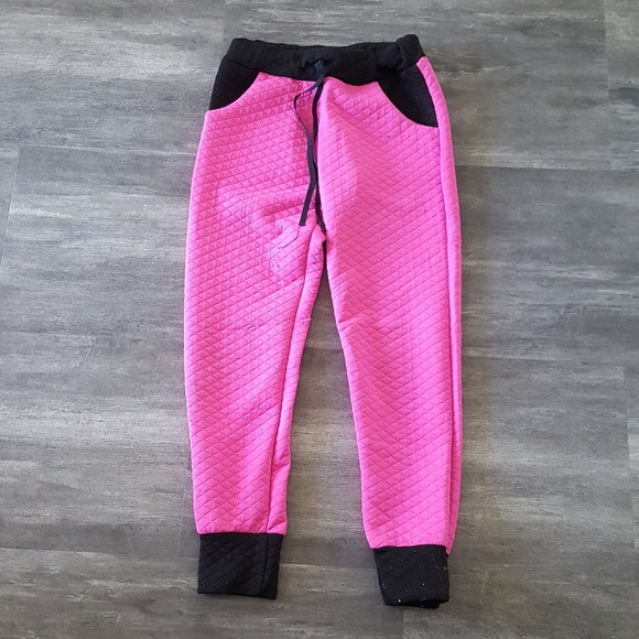 Pink Black Tufted Thrill Sweats - Picture 1 of 3