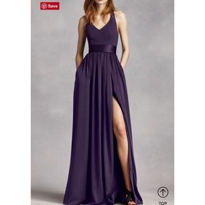 V Neck Halter Gown With Sash