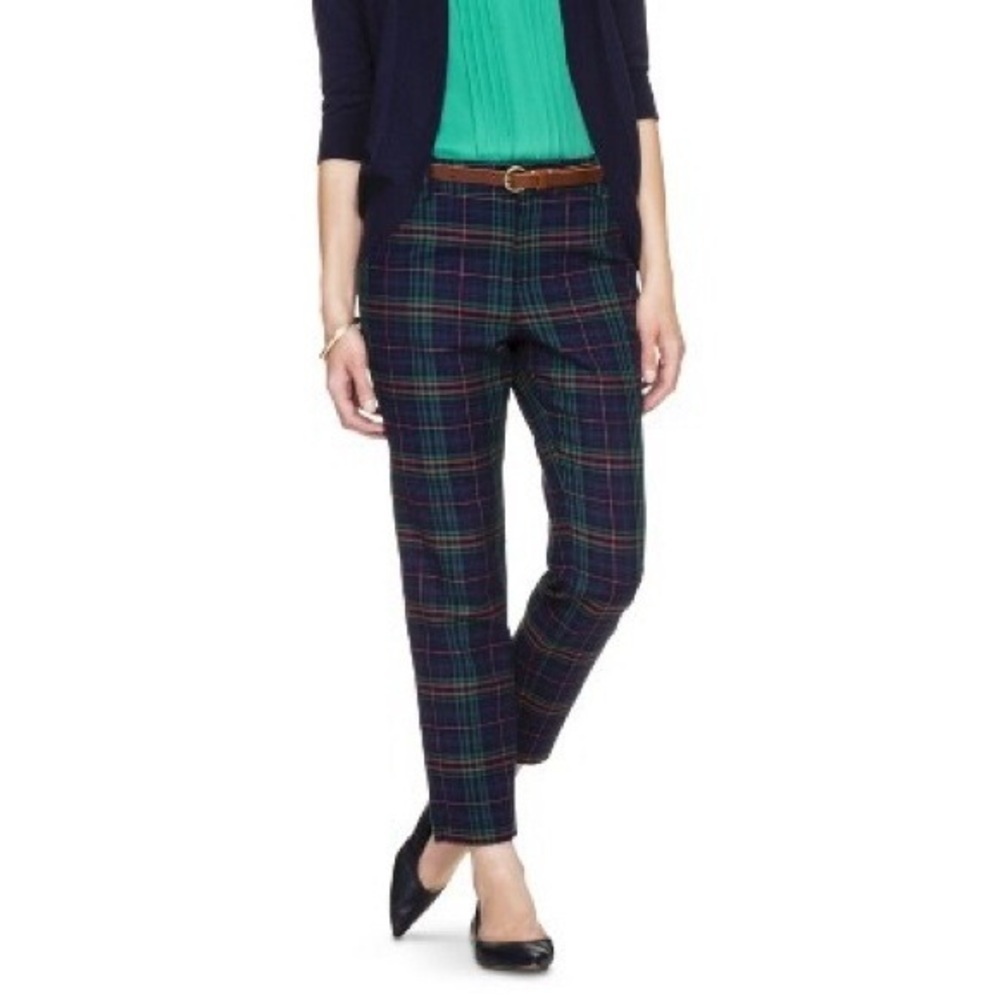 Plaid Tapered Leg Tousers