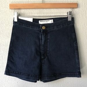 NEW American Apparel dark wash easy denim shorts M