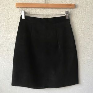 American Apparel black suede leather mini skirt XS
