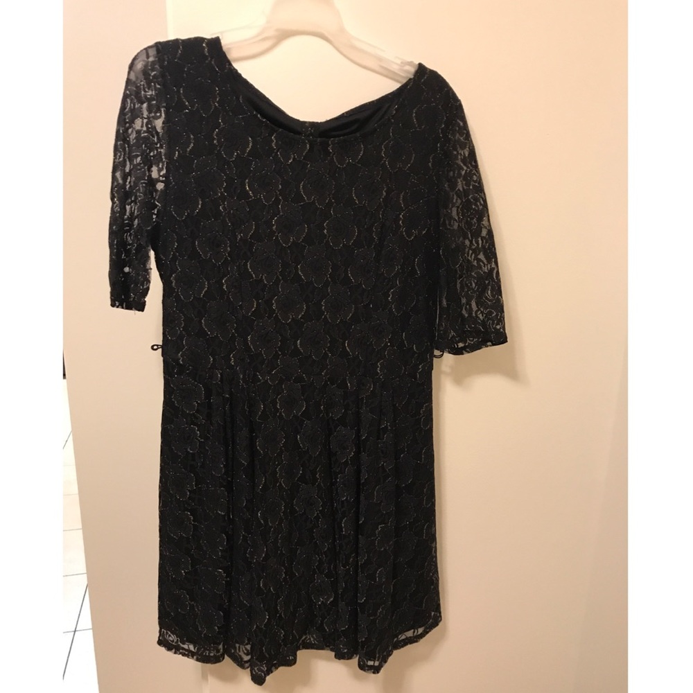 Black and Gold Rose Lace dress