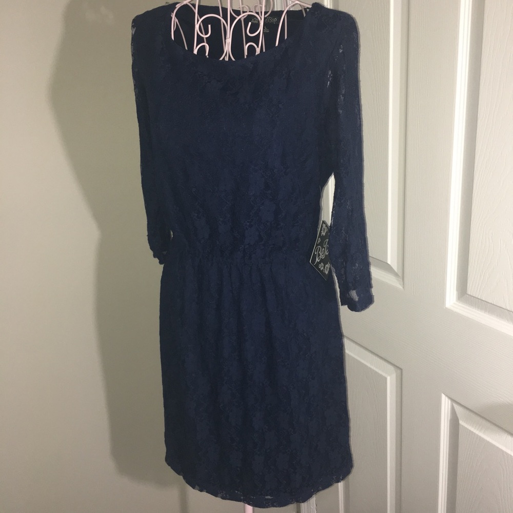 BeBop Navy Blue Lace Dress