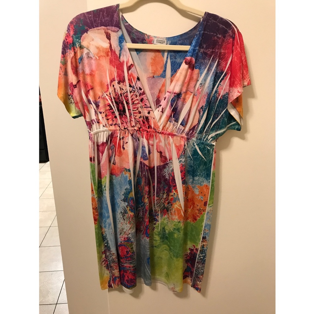 Floral nylon mini dress