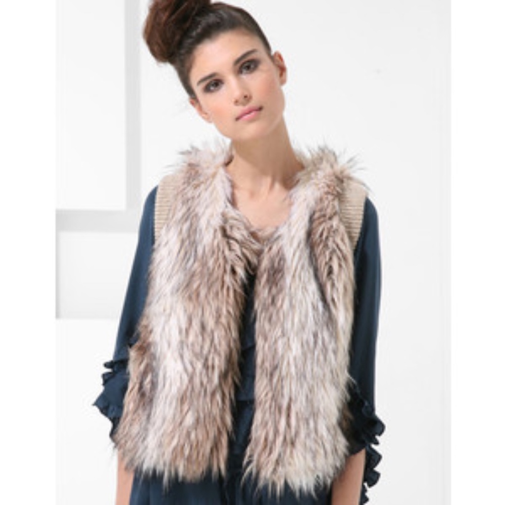 REBECCA TAYLOR FAUX FUR VEST... SZ SMALL