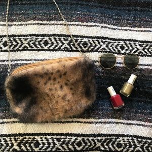 VINTAGE⚡️ 90s faux fur fun festive crossbody purse