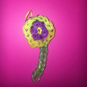 Rainbow Loom Flower keychain