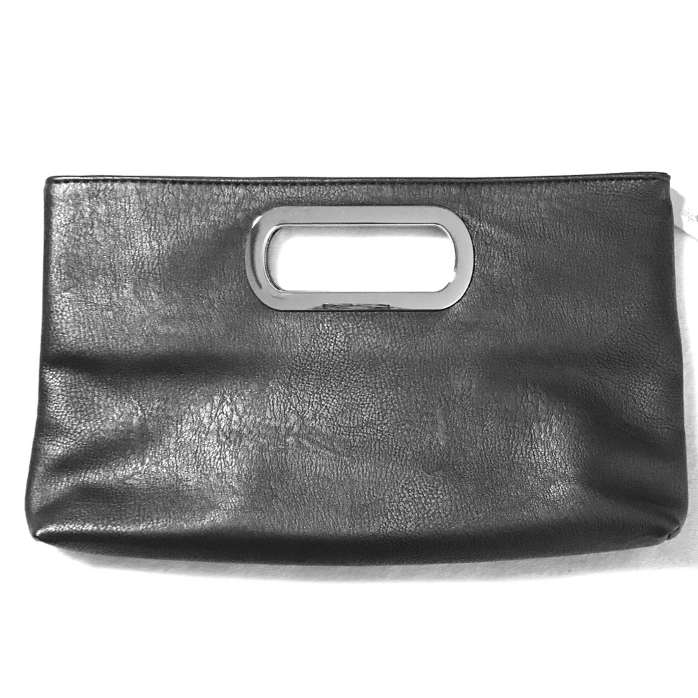 Gunmetal, charcoal Clutch with handle