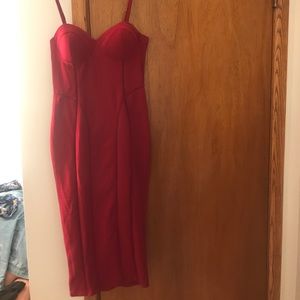 Burgundy midi dress