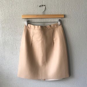 NEW American Apparel Leather Mini Skirt beige M
