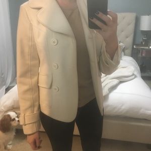 Guess White/Cream Short Peacoat Wool