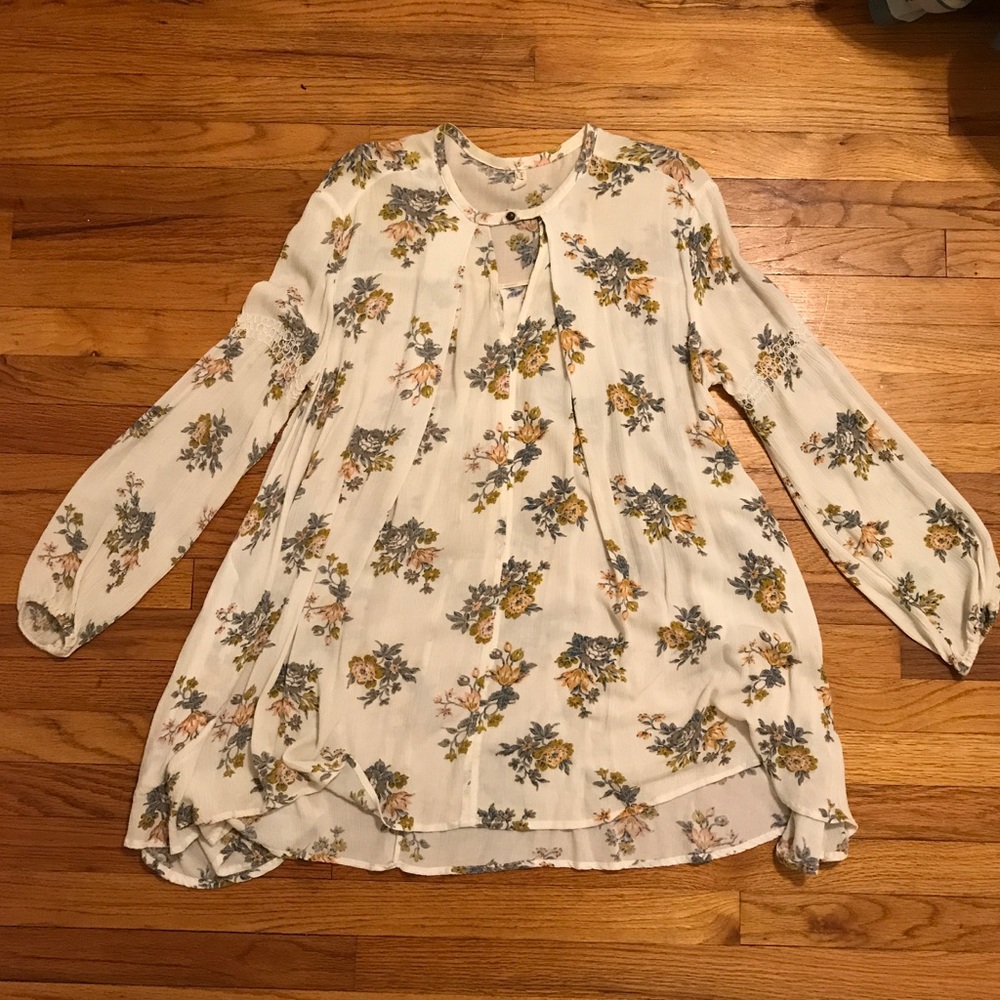 Free People Floral Swing Tunic SMALL