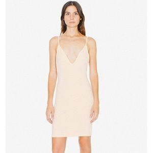 NEW American Apparel Ponte Bixel Dress Parchment S
