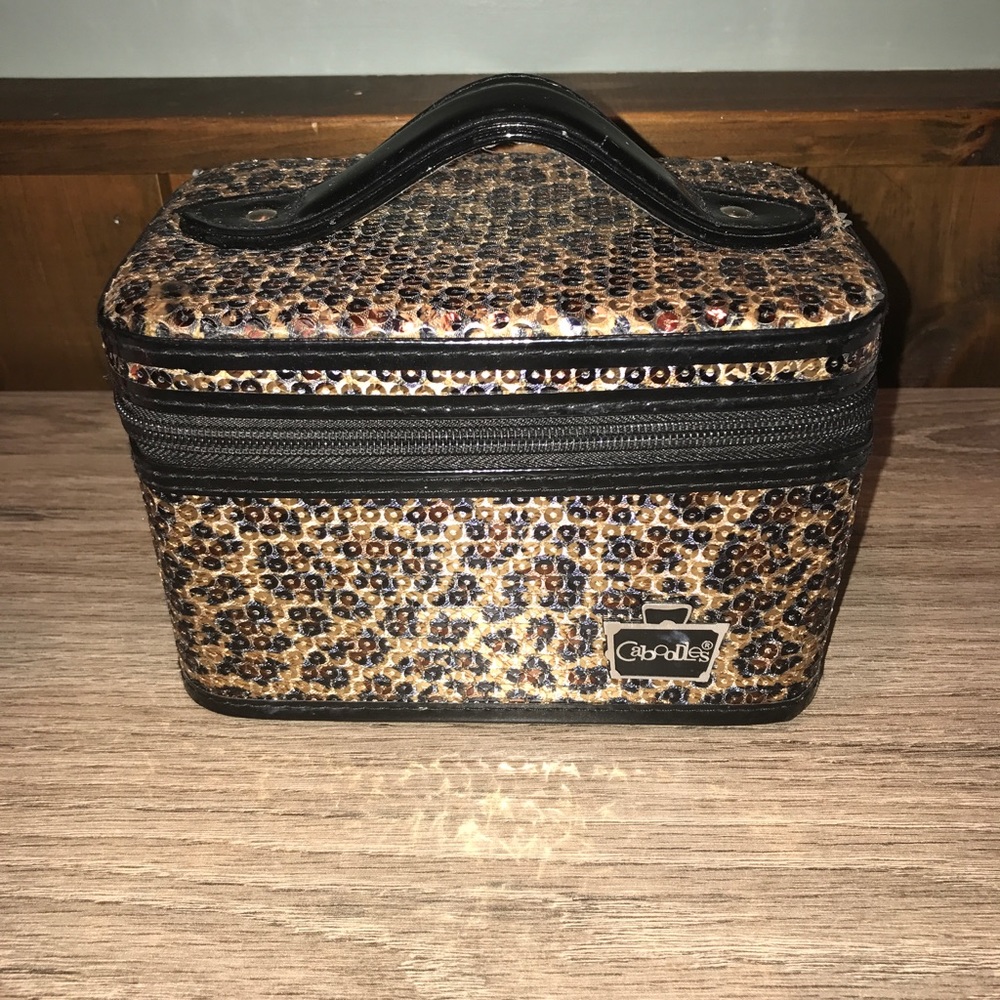 Cheetah sequin makeup case