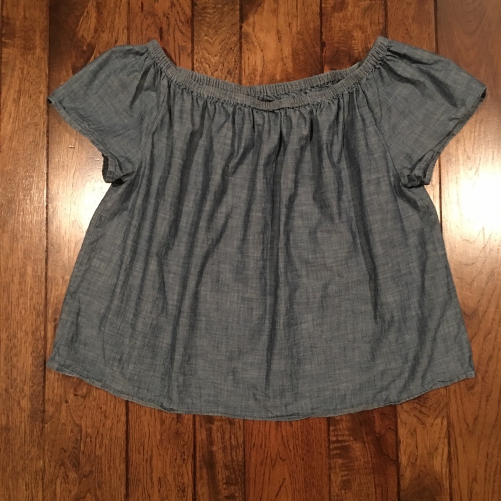 Gap Chambray Off the Shoulder Top