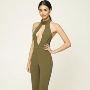 NWOT- Olive Green Jumpsuit