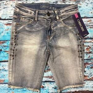 Cherokee Girls Denim Bermuda Short Faded Blue NWT