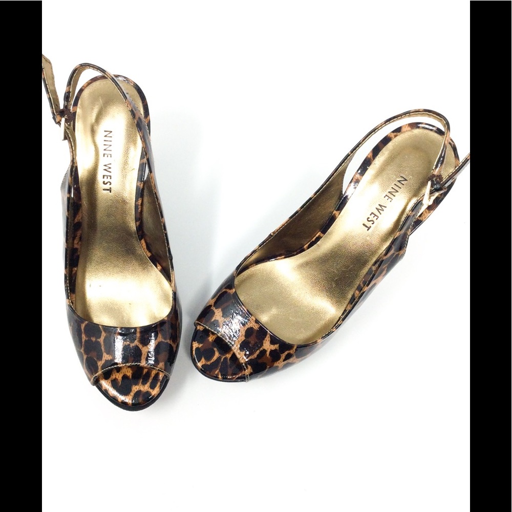 Nine West Animal Print Sharina Sling Back Pump