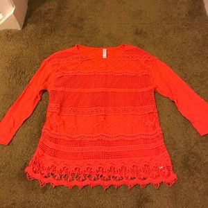 Red lace top