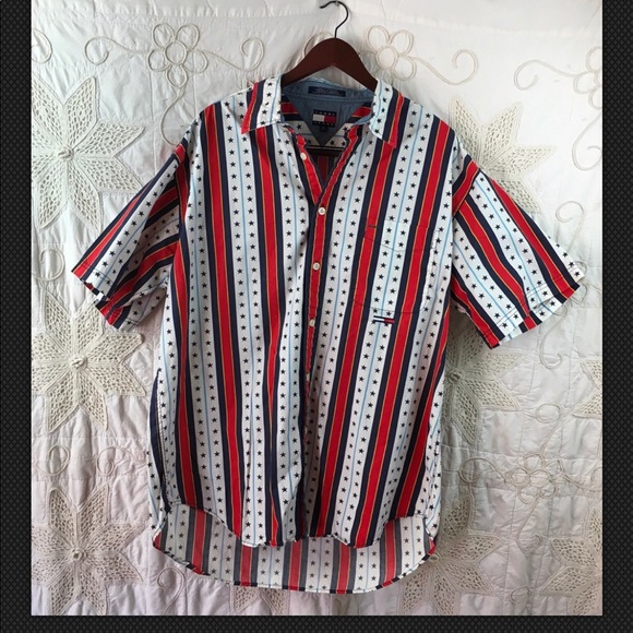 Vtg Tommy Hilfiger Shirt Mens XL patriotic 🇺🇸 - Picture 3 of 8