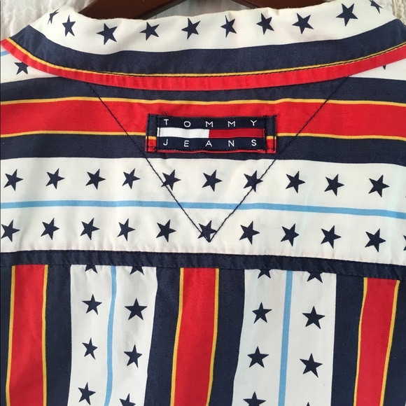 Vtg Tommy Hilfiger Shirt Mens XL patriotic 🇺🇸 - Picture 5 of 8