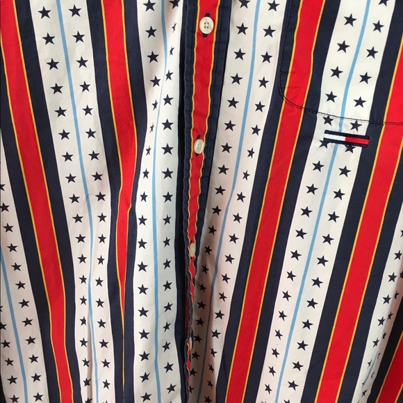 Vtg Tommy Hilfiger Shirt Mens XL patriotic 🇺🇸 - Picture 7 of 8