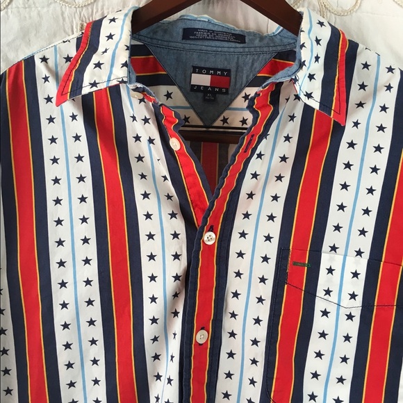 Vtg Tommy Hilfiger Shirt Mens XL patriotic 🇺🇸 - Picture 8 of 8