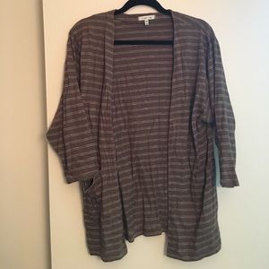Dolman sleeve striped cardigan
