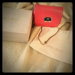 JIMMY CHOO Pink Geranium Leather "Ruby" Crossbody JIMMY CHOO Pink Geranium Leather "Ruby" Crossbody