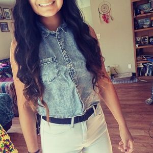 Button down crop top