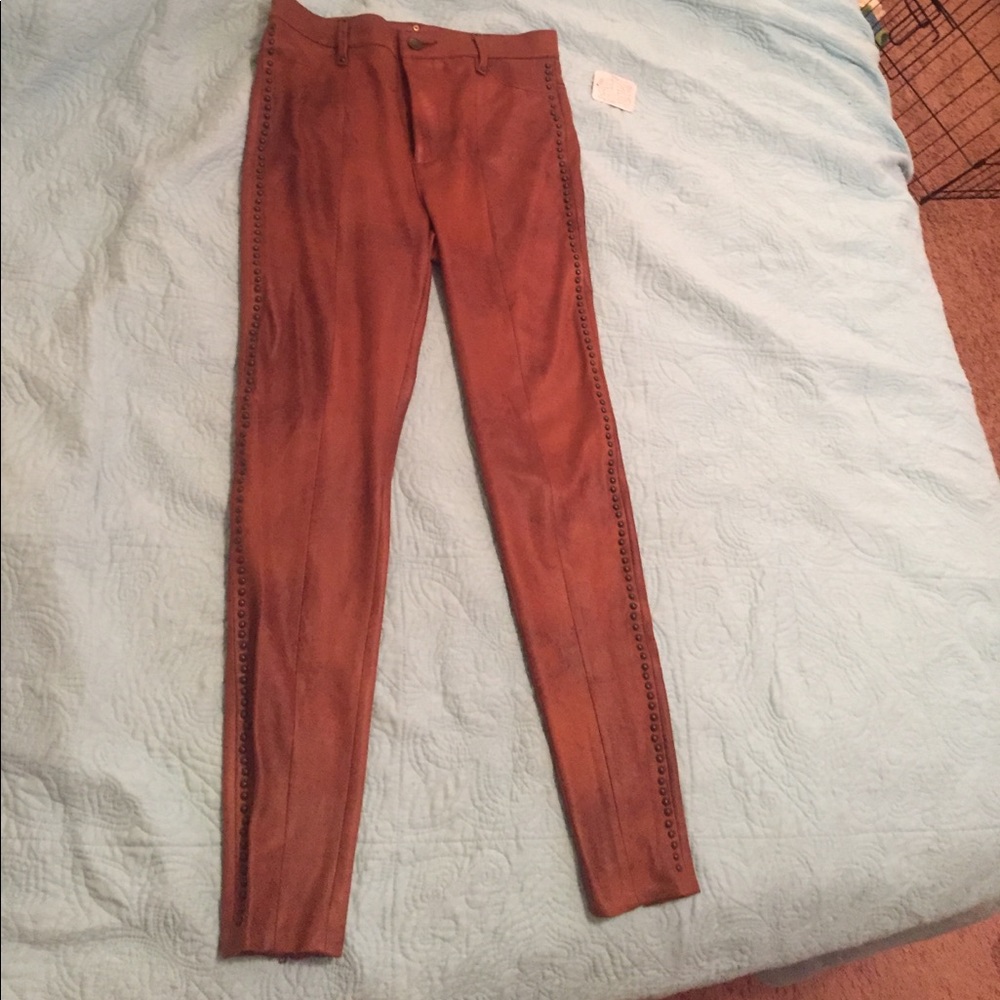 Free people faux leather studded leggings