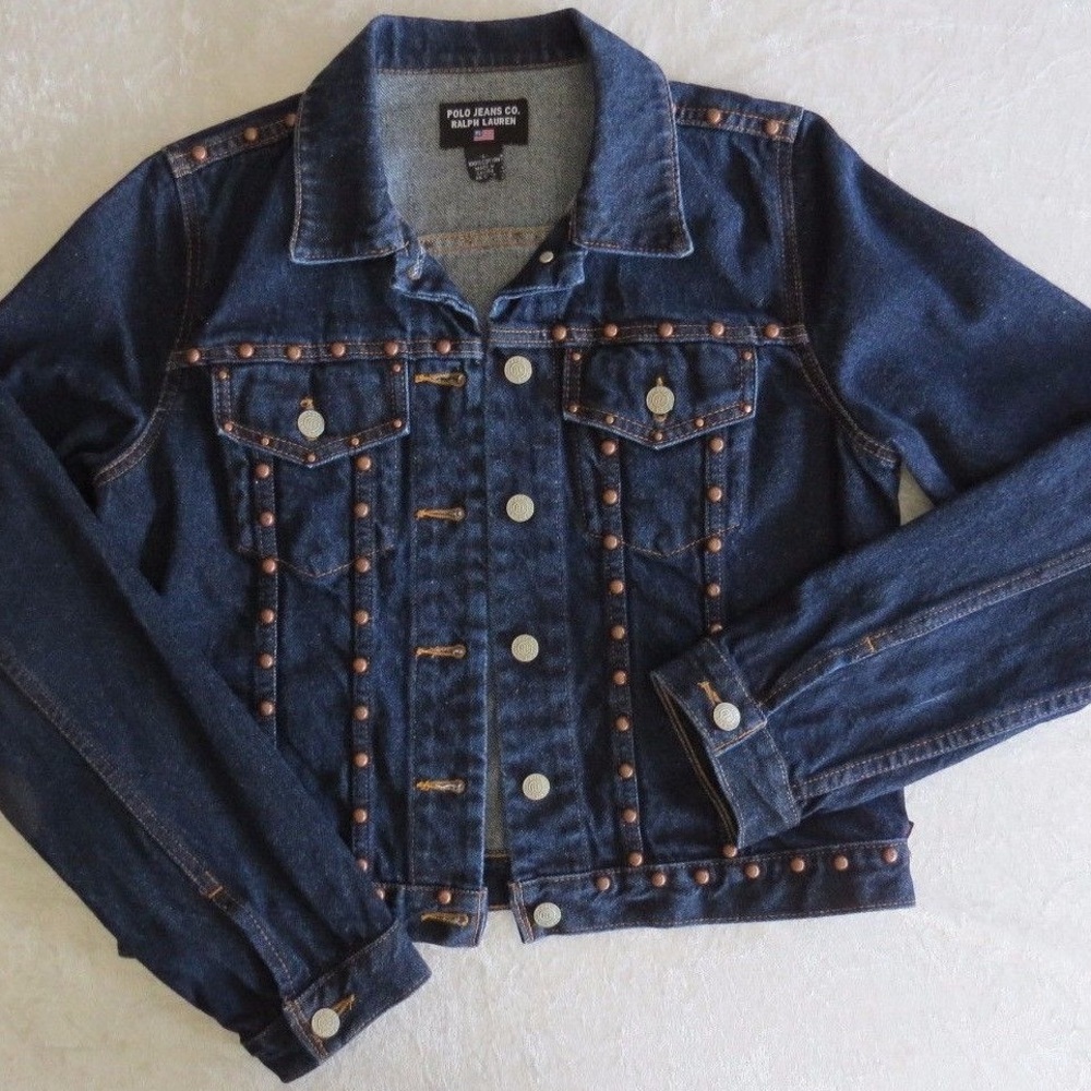 Polo Jeans Co Studded Denim Jean Jacket Style 6140