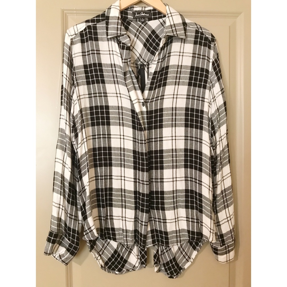 Sam Edelman Flannel with Roll Tab Sleeves