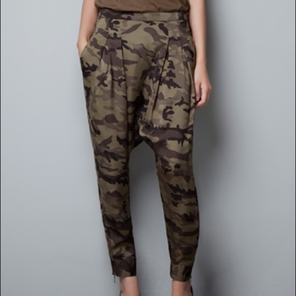 Zara camo harem pants