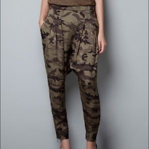 Zara camo harem pants