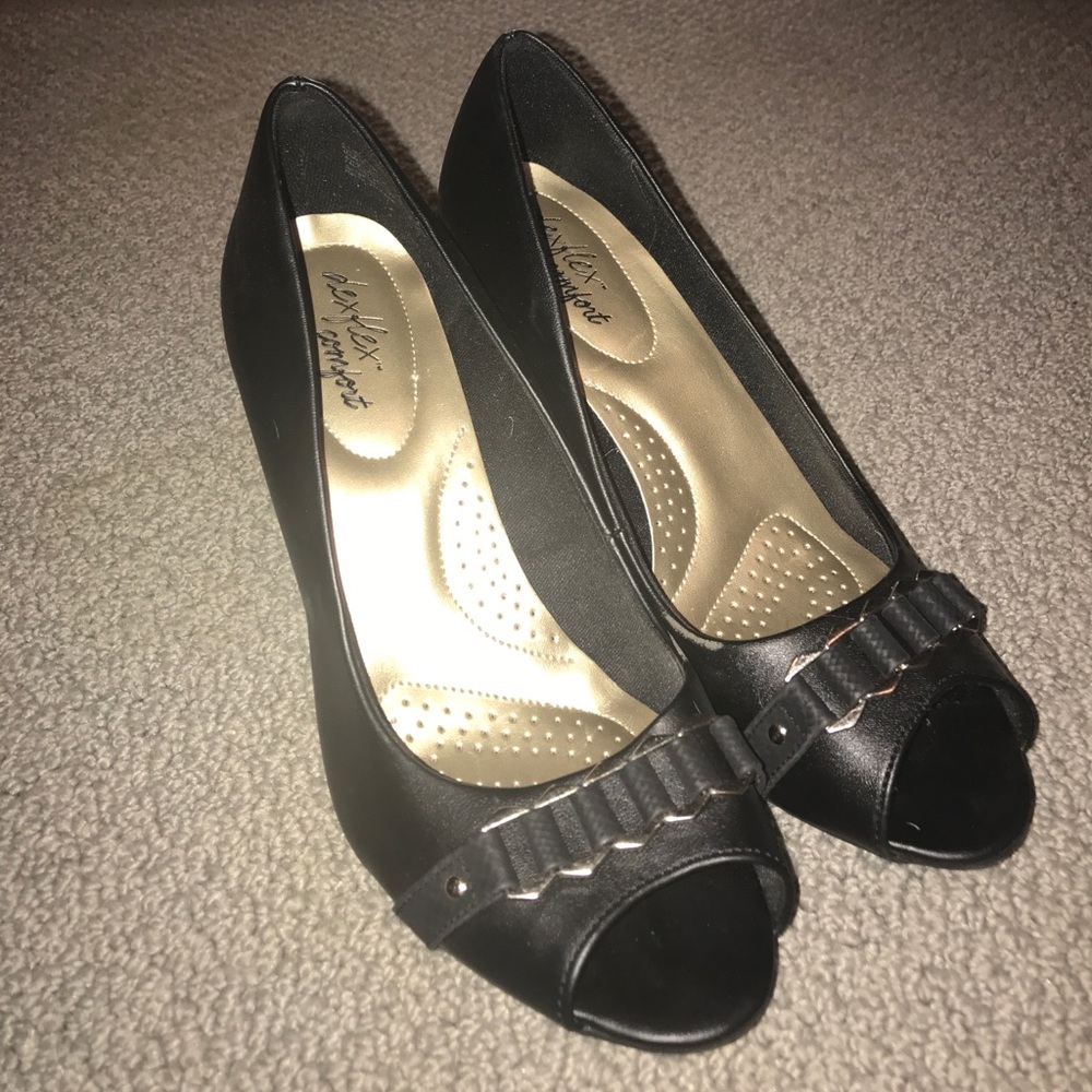 Black open toed heels