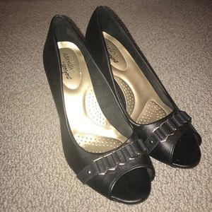 Black open toed heels