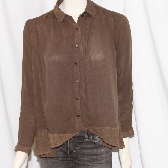 Tops - Free People HI LO TRENDY GREEN