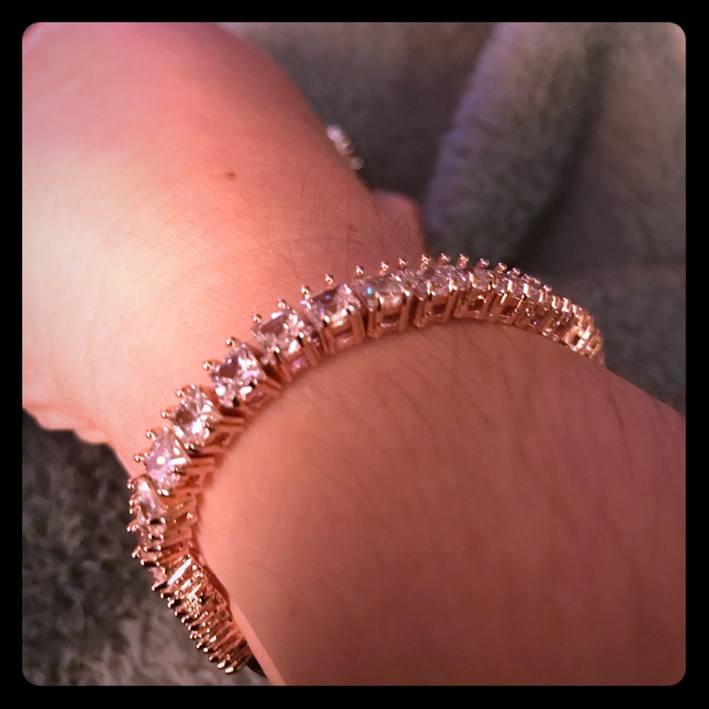 Rose gold filled CZ tennis bracelet