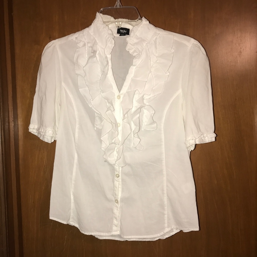White Ruffle Top