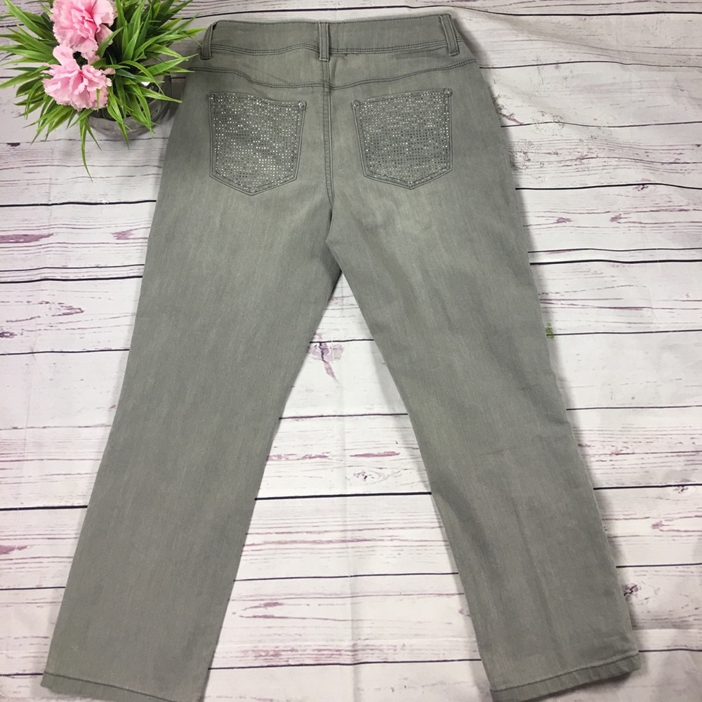 Denim bling pocket crop Bermuda jeans - Picture 2 of 6