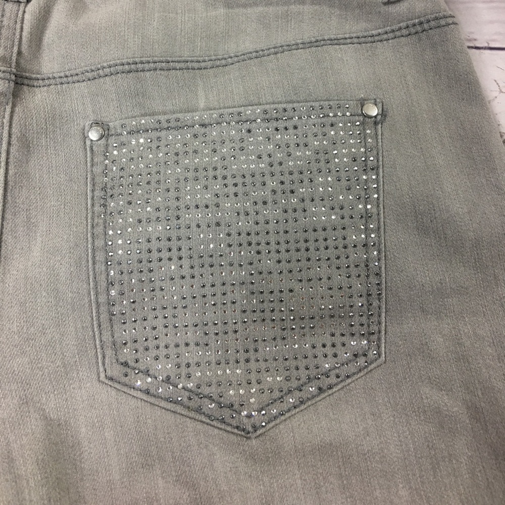Denim bling pocket crop Bermuda jeans - Picture 3 of 6